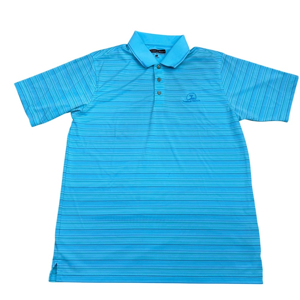 Pebble Beach Golf Performance Polo Shirt Mens Large Blue Gorpcore Sporty